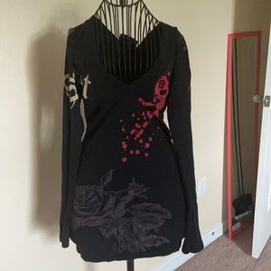 Sweater dress can be worn with leggings